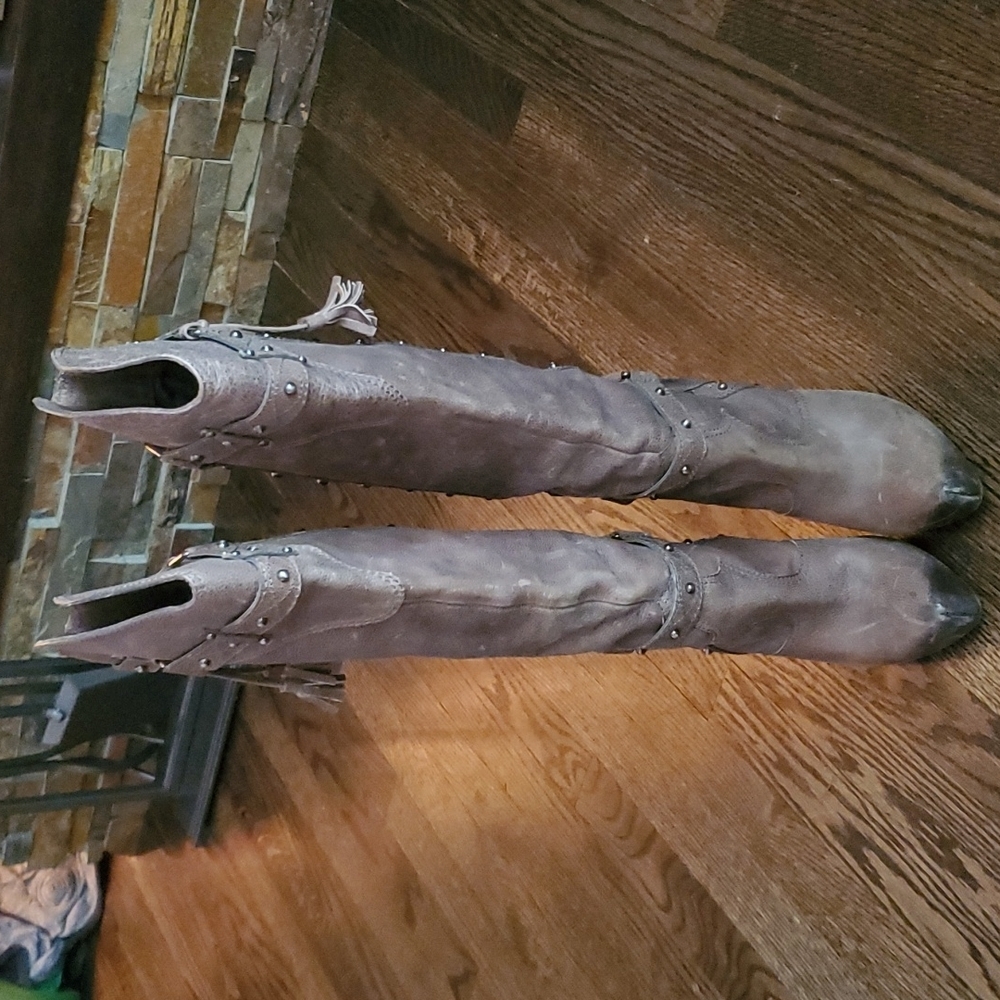 Sexy Gianni Bini High Heel Leather Boots - Picture 3 of 11
